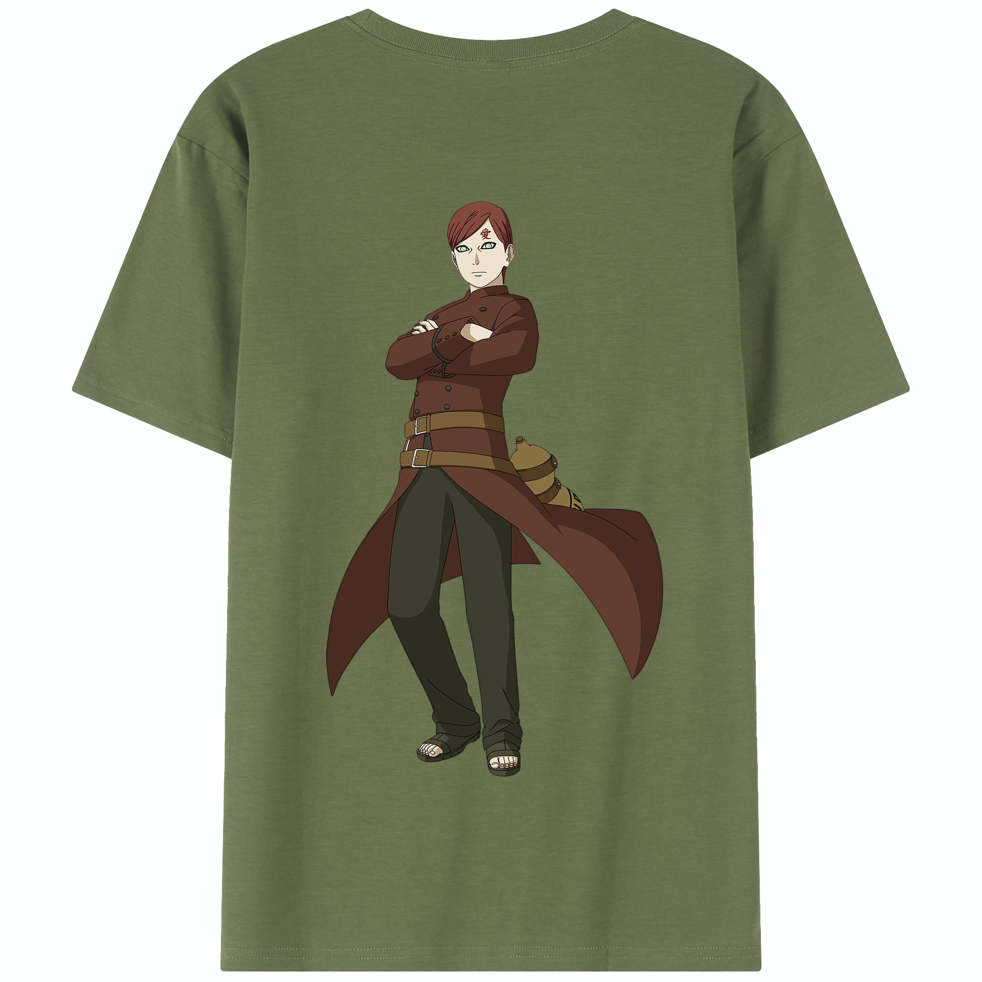 （画像用） NARUTO -ナルト- ガアラ Gaara 綿100％半袖Tシャツ（背面プリント）